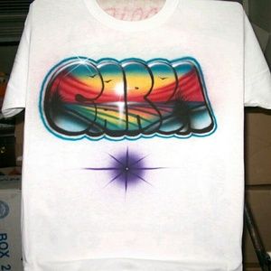 COPY - BEACH SCENE NAME Airbrushed T-shirt Custom Made